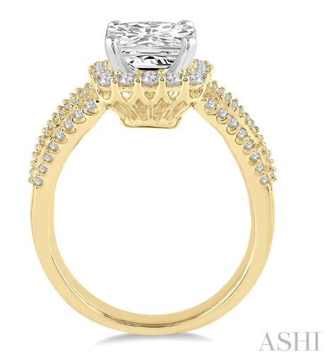 Incredible Cushion Shape Diamond Halo Engagement Ring in 14K | Gemmas Jewelers