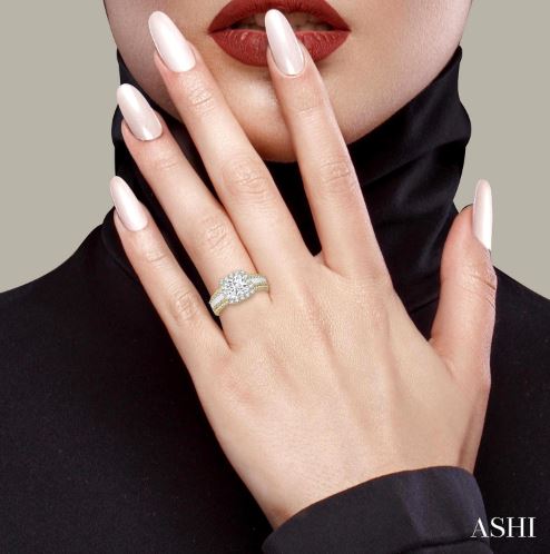 Incredible Cushion Shape Diamond Halo Engagement Ring in 14K | Gemmas Jewelers