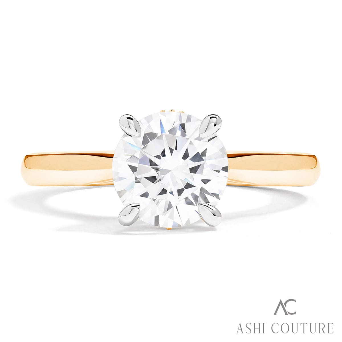 Intricate Modern Couture Design on the Classic Diamond Solitaire Engagement Ring 14K | Gemmas Jewelers