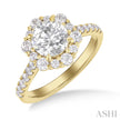 Intriguing Hexagon Centerpiece Diamond Engagement Ring in 14K Yellow Gold | Gemmas Jewelers