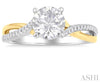 Intriguing Split Crossover Round Diamond Engagement Ring in 14K 2-Tone Gold | Gemmas Jewelers