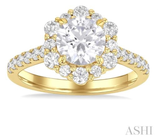 Intriguing Hexagon Centerpiece Diamond Engagement Ring in 14K Yellow Gold | Gemmas Jewelers