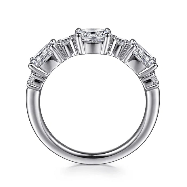 Oval and Round Diamond Anniversary Band - 1.33 ct