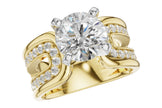 Bold & Opulent Semi-Mount with Pave Diamond Shoulders in 14K Yellow Gold