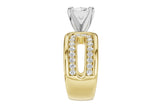 Bold & Opulent Semi-Mount with Pave Diamond Shoulders in 14K Yellow Gold