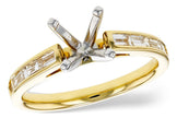 Dazzling Baguette Diamond Four Prong Semi-Mount in 14K Yellow Gold