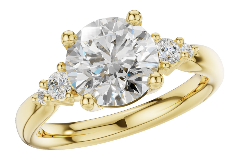 Elegant Diamond Semi-Mount Engagement Ring in 14K Yellow Gold