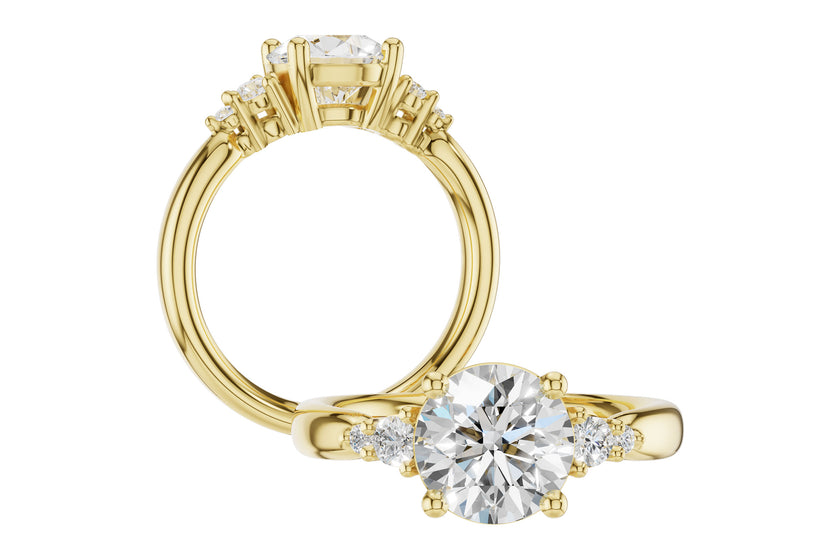 Elegant Diamond Semi-Mount Engagement Ring in 14K Yellow Gold