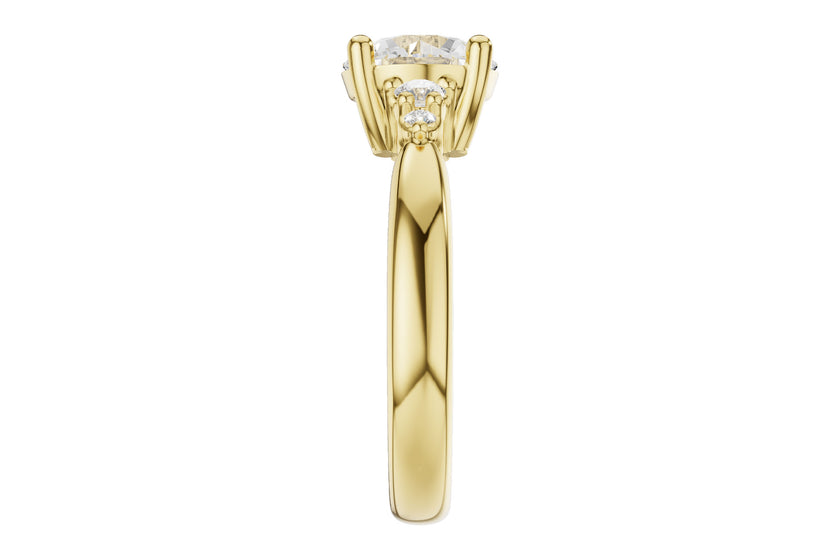 Elegant Diamond Semi-Mount Engagement Ring in 14K Yellow Gold