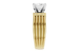 Architectural Fluted Semi-Mount with Channel Diamonds in 14K Yellow Gold