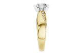 Elegant Crossover Shoulder Semi-Mount with Pave Diamonds in 14K Yellow Gold