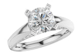 Refined Cathedral Solitaire Setting with Diamond Gallery in 14K White Gold