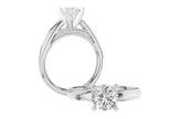 Refined Cathedral Solitaire Setting with Diamond Gallery in 14K White Gold