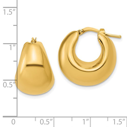 Italian 14K Polished Hollow Puff Hoop Earrings