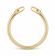 The Bujukan Collection Pavé Diamond Teardrop Open Bypass Ring in 14K Yellow Gold