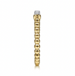 The Bujukan Collection Two-Tone Diamond Bar Beaded Stackable Ring in 14K Gold