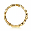 The Bujukan Collection Sculpted Floral Scroll Stackable Band in 14K Yellow Gold