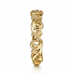 The Bujukan Collection Sculpted Floral Scroll Stackable Band in 14K Yellow Gold