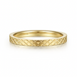 The Bujukan Collection Checkered Engraved Band in 14K Yellow Gold
