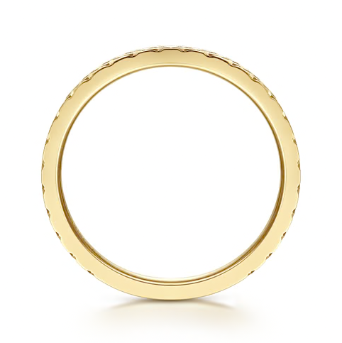 The Bujukan Collection Checkered Engraved Band in 14K Yellow Gold