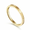 The Bujukan Collection Checkered Engraved Band in 14K Yellow Gold
