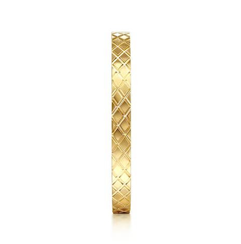 The Bujukan Collection Checkered Engraved Band in 14K Yellow Gold