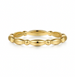 The Bujukan Collection Sculpted Beaded Station Stackable Band in 14K Yellow Gold