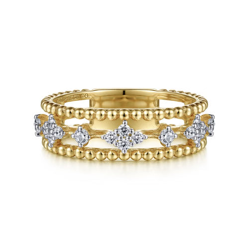 Gabriel & Co. Bujukan Bead Easy Stackable Ring in 14K Yellow Gold