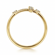 The Bujukan Collection Diamond Sideways Cross Beaded Ring in 14K Yellow Gold
