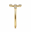 The Bujukan Collection Diamond Sideways Cross Beaded Ring in 14K Yellow Gold
