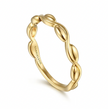 The Bujukan Collection Sculpted Twisted Pod Stackable Band in 14K Yellow Gold
