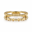 The Bujukan Collection Double-Row Beaded and Geometric Wide Stackable Band in 14K Yellow Gold