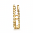 The Bujukan Collection Double-Row Beaded and Geometric Wide Stackable Band in 14K Yellow Gold