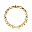 The Bujukan Collection Double-Row Beaded and Geometric Wide Stackable Band in 14K Yellow Gold
