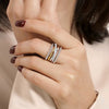 Gabriel & Co. Bujukan White Sapphire Fashion Band in 14K Yellow Gold and Sterling Silver