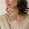 Gabriel & Co. Bujukan White Sapphire Fashion Band in 14K Yellow Gold and Sterling Silver