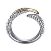Gabriel & Co. Bujukan Multiple Row Bypass Ring in 14K Yellow Gold and Sterling Silver