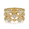 Gabriel & Co. Bujukan Collection Cluster Wide Band Ring in 14K Yellow Gold