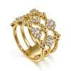 Gabriel & Co. Bujukan Collection Cluster Wide Band Ring in 14K Yellow Gold