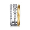 Gabriel & Co. Bujukan 3 Row Stackable Diamond Ring in 14K Yellow Gold