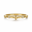 The Bujukan Collection Diamond Cluster & Beaded Station Stackable Band in 14K Yellow Gold