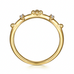 The Bujukan Collection Diamond Cluster & Beaded Station Stackable Band in 14K Yellow Gold