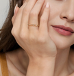 The Bujukan Collection Diamond Cluster & Beaded Station Stackable Band in 14K Yellow Gold