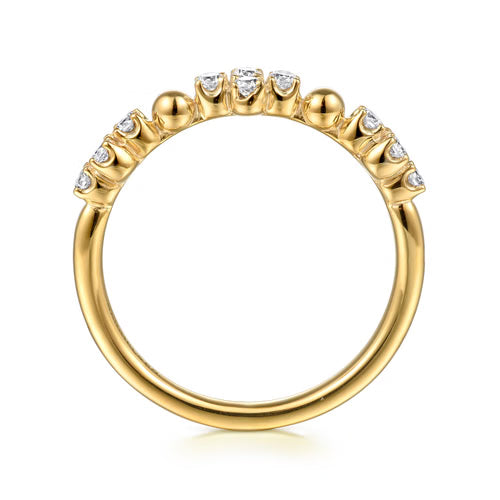 Gabriel & Co. Bujukan Clover Stackable Diamond Ring in 14K Yellow Gold