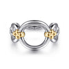 Gabriel & Co. Bujukan Round Link Chain Ring in 14K Yellow Gold and Sterling Silver