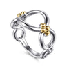 Gabriel & Co. Bujukan Round Link Chain Ring in 14K Yellow Gold and Sterling Silver