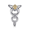 Gabriel & Co. Bujukan Round Link Chain Ring in 14K Yellow Gold and Sterling Silver