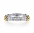 The Bujukan Collection Two-Tone Pavé White Sapphire Stackable Band in Sterling Silver and 14K Gold