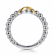 The Bujukan Collection Two-Tone Sculpted Infinity Beaded Band in Sterling Silver and 14K Gold