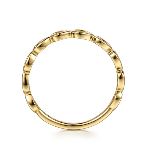 The Bujukan Collection Openwork Pear Link Stackable Band in 14K Yellow Gold